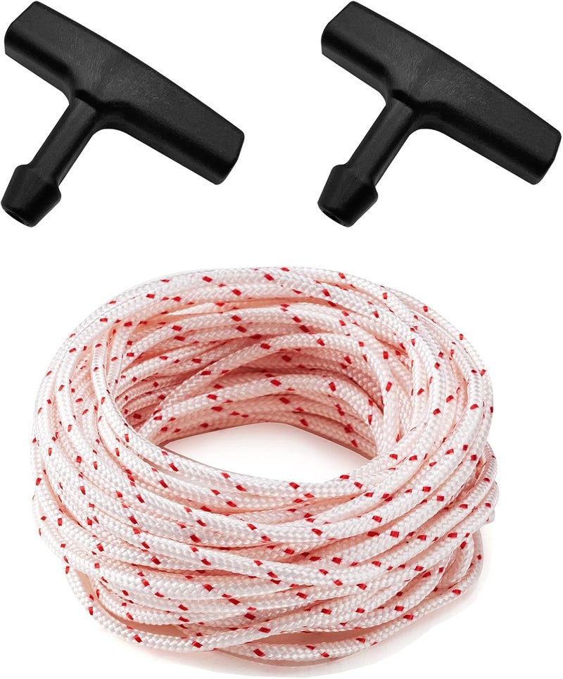 RayTour Recoil Starter Handle Rope Kit - 2-Pack Pull Start Handles with 10m 3.0mm Pull Cord, Compatible with Stihl Homelite, Craftsman Poulan Chainsaws Lawn Mowers Trimmers - Image 1
